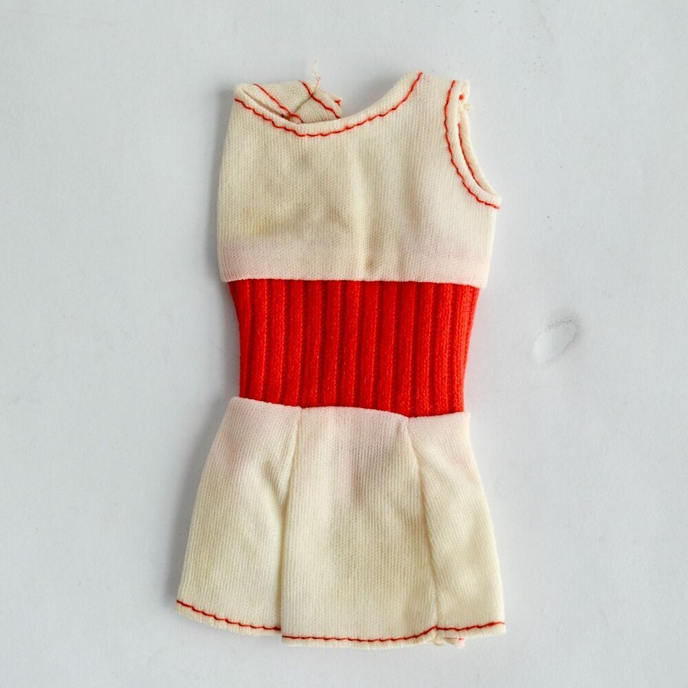 Mattel Barbie 1974 Free Moving Romper White Red